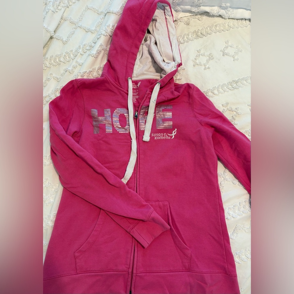 HOPE Pink Zip-Up Hoodie